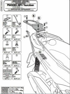 Givi Sr5600m Piaggio Mp3 Yourban 125-300 Arka Çanta Demiri