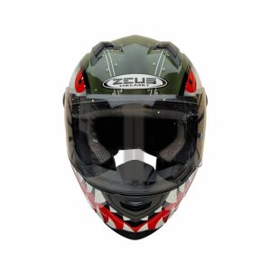 Zeus ZS-811A Kask Yeşil G30 AL38 Gümüş