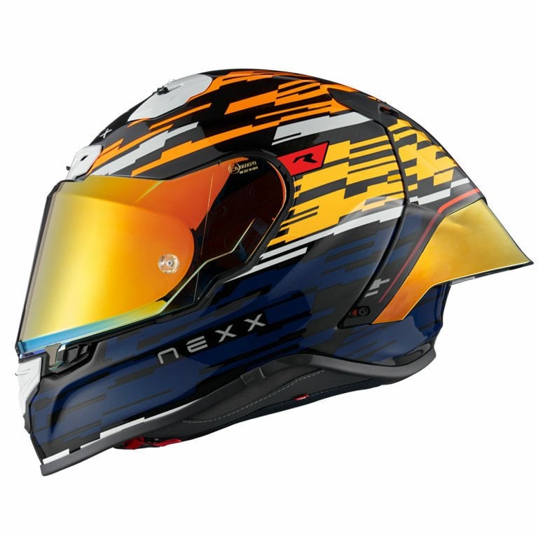 Nexx X.R3r Kask Glitch Racer Turuncu Mavi