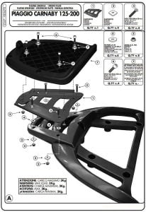 Givi E347 Piaggio Carnaby Arka Çanta Demiri