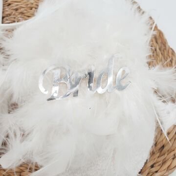 Bride Yazan Lohusa Çeyiz Terliği Beyaz Renk