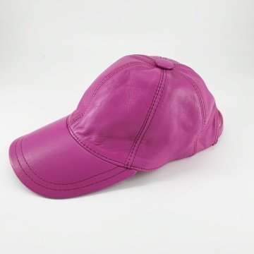 Lila Renk Beyzbol Deri Şapka