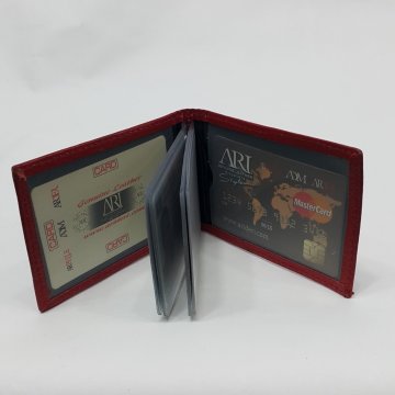 Siyah-Taba-Kahve-Kırmızı Renkte Arkası Kart Bölmeli Dikey Model Hakiki Deri Kartlık