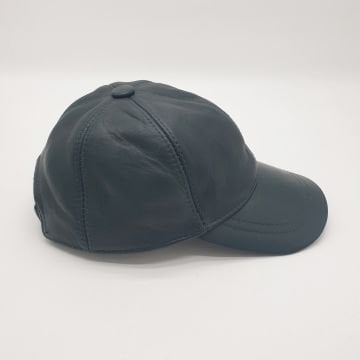 Koyu Yeşil Renk Deri Unisex Şapka