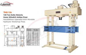 TÜMAS TMS-134 Kollu Motorlu Pres Makinesi 100 Ton