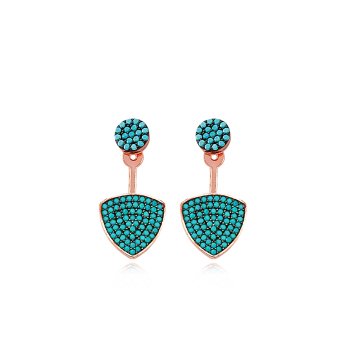 Mavi Taşlı Ear Cuff Küpe