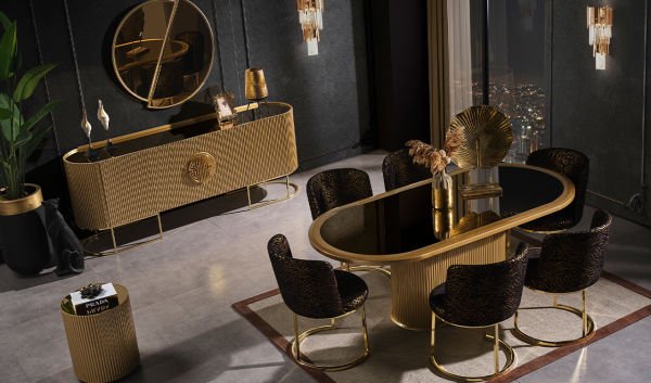 Gucci Luxury Yemek Odası Takımı - Golden