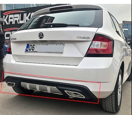 Skoda fabia arka tampon difüzörü gri plastik