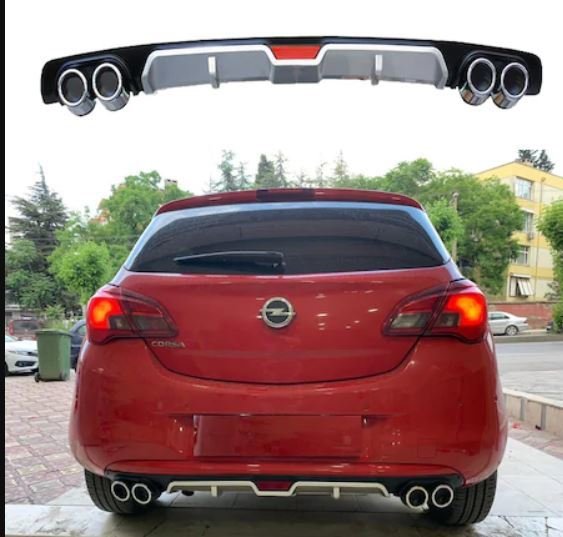 Opel corsa e tampon difüzörü gri 4 çıkış plastik