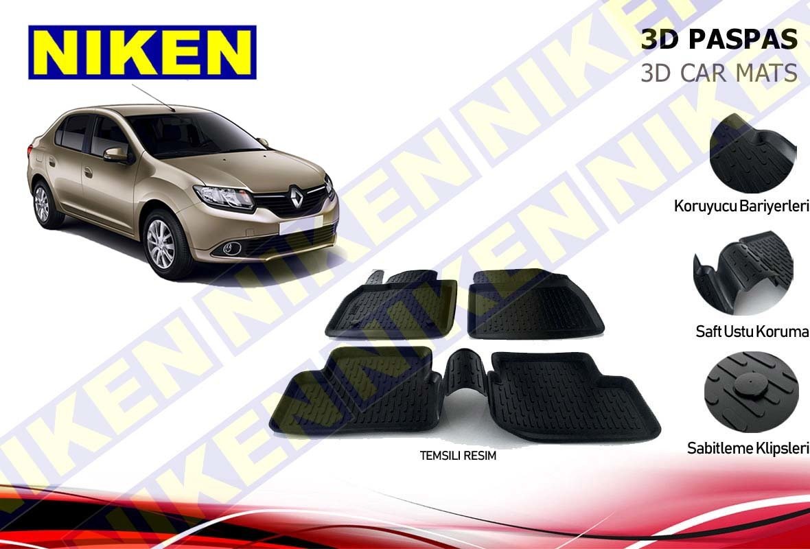 Renault clio symbol 3d havuzlu paspas 2013+ niken