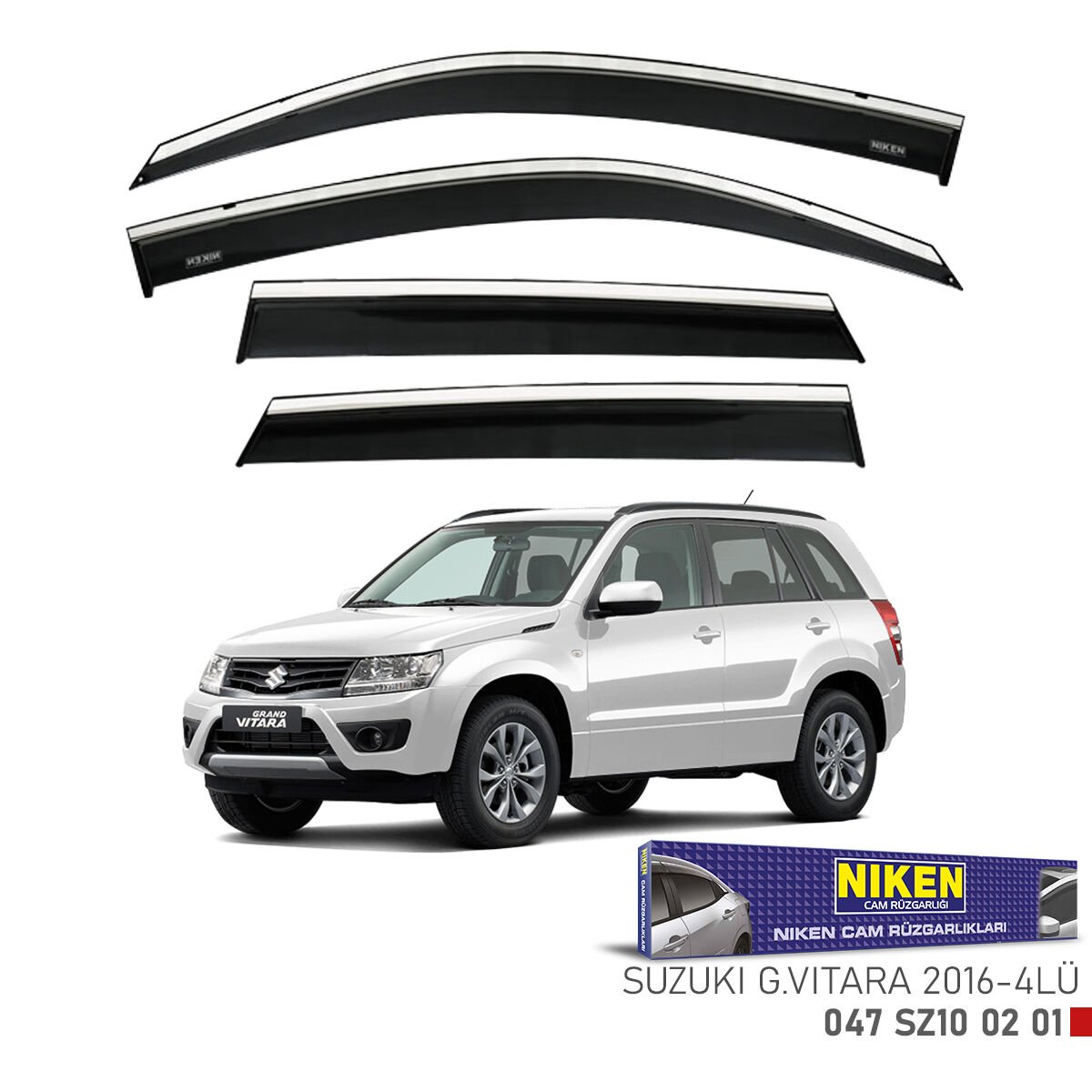 Suzuki vitara cam rüzgarlığı kromlu 2016 2017 2018 2019 niken