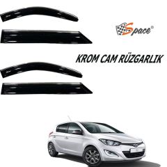 Hyundai i20 Krom cam rüzgarlığı 1,2mm  2014 4'lü / CARU437