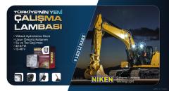 Çalışma lambası ledli yuvarlak 22-27w 9 ledli niken