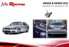 Mercedes w203 egzoz ucu krom çift çıkış komple set