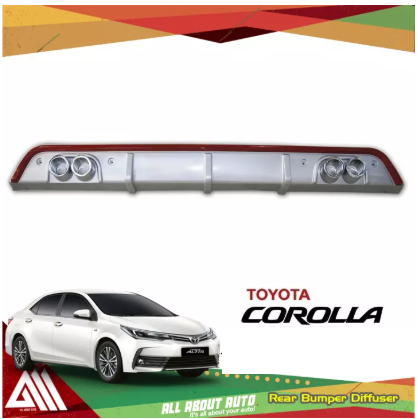 Toyota corolla difüzör arka tampon eki gri 4egzoz 2019+