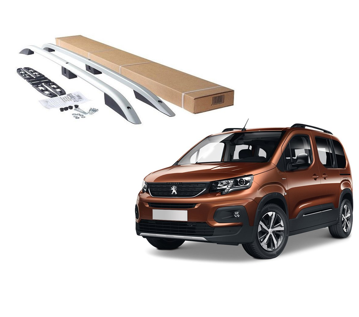 Peugeot rifter tavan çıtası port bagaj taşıyıcı gri kısa 2019+