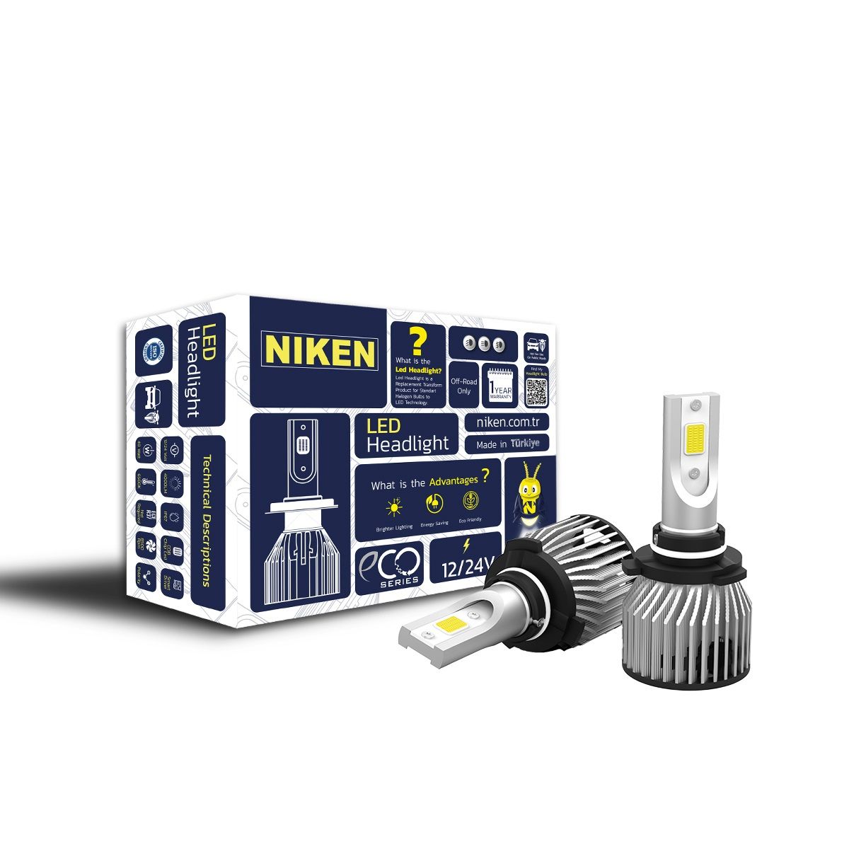 Hb3 led xenon far ampulü seti niken eco 8000lm