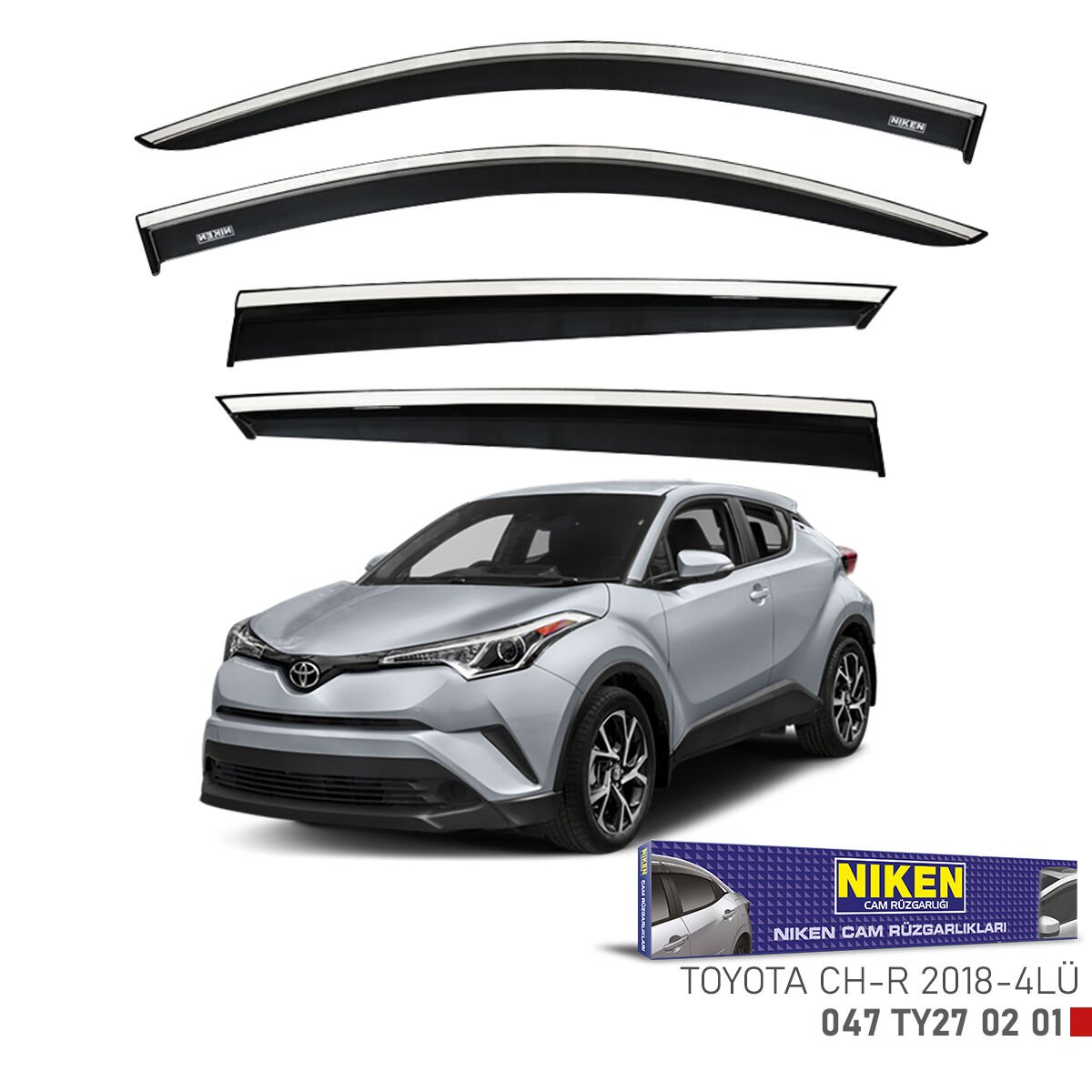 Toyota chr cam rüzgarlığı kromlu niken