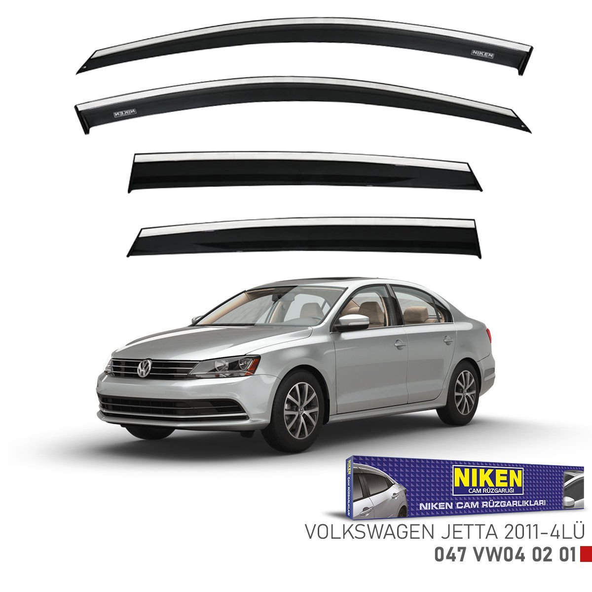 Vw jetta cam rüzgarlığı kromlu 2011+ niken