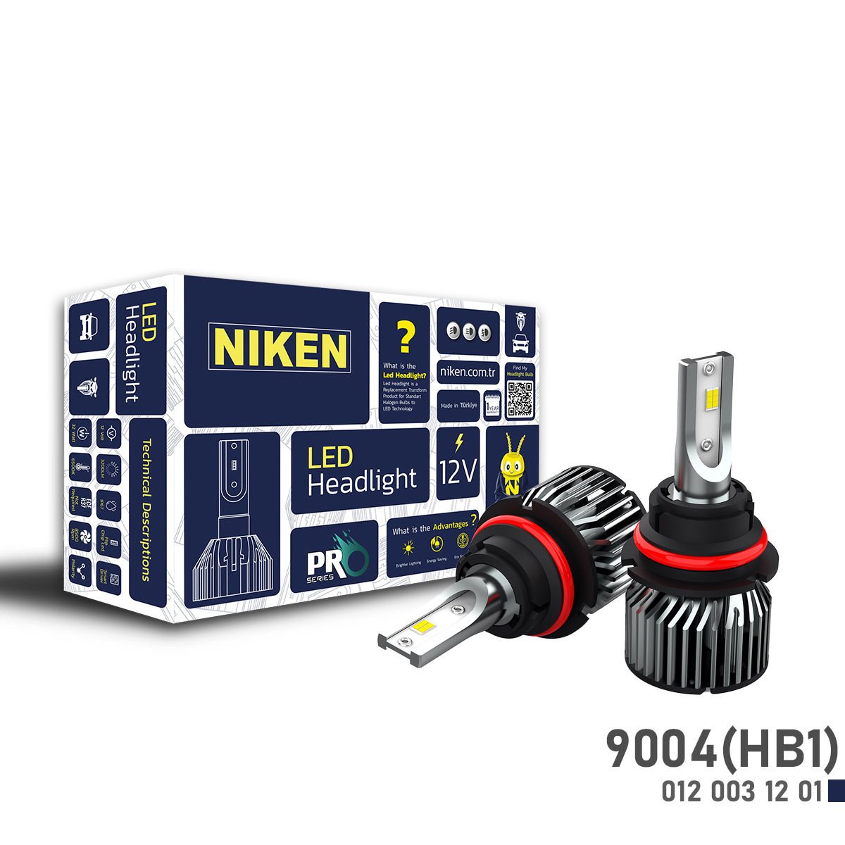 9004 hb1 led xenon far aydınlatma seti şimşek etkili niken pro