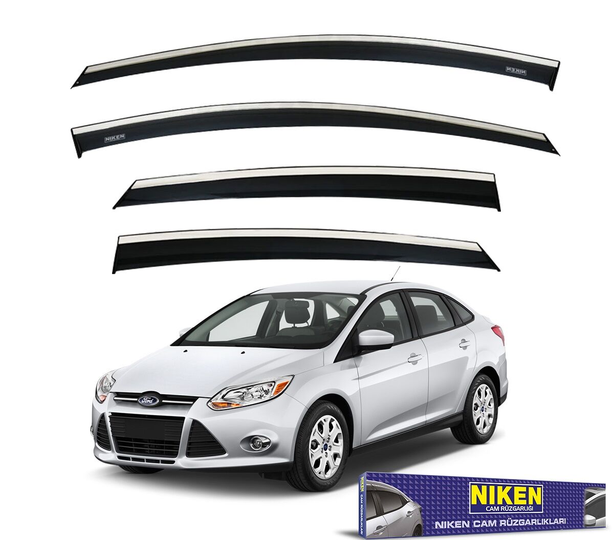 Ford focus 3 cam rüzgarlığı kromlu 2015+ niken