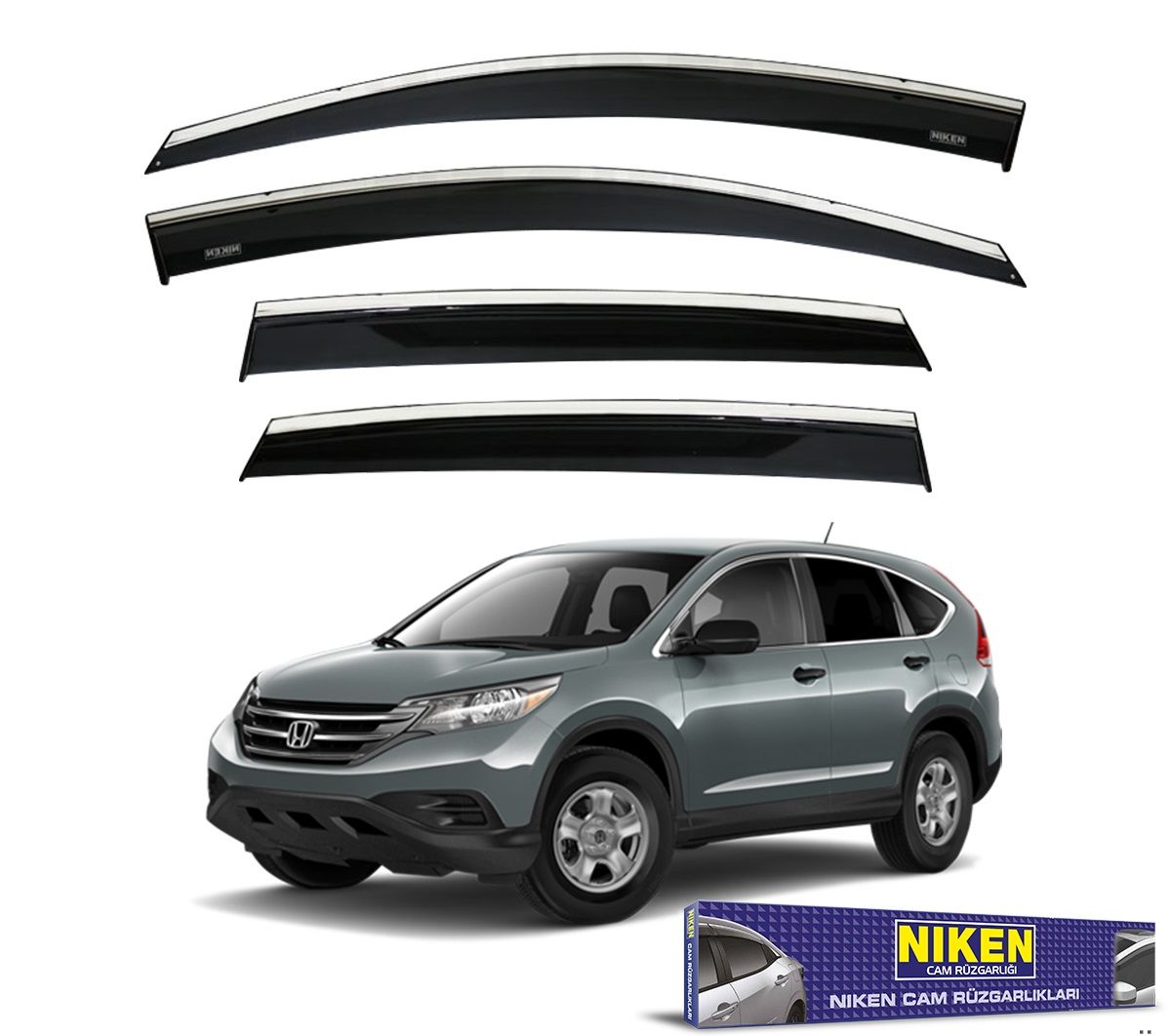 Honda crv uyumlu  cam rüzgarlığı kromlu 2013+ niken