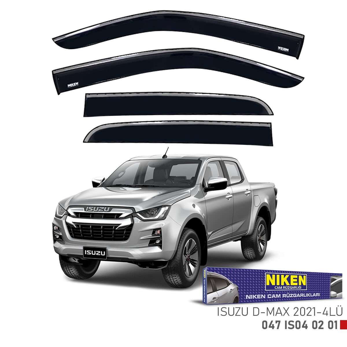 Isuzu dmax cam rüzgarlığı kromlu 2021+ niken