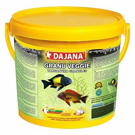 DAJANA Granu Veggie Garlic Sarımsaklı Cichlid Yemi435 5 KG