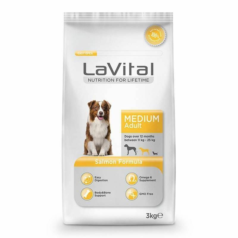 La Vital Dog Adult Medium Orta Irk Somon Balıklı Yetişkin Köpek Maması 3 Kg