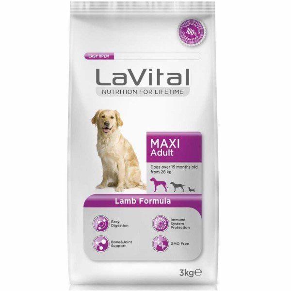 La Vital Maxi Adult Lamb Kuzulu Büyük Irk Yetişkin Köpek Maması 3 Kg