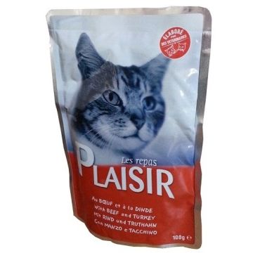 PLASiR Hindi ve Biftekli Kedi Maması 100 GR