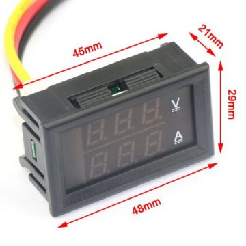 4.50-30.0VDC 10A Voltmetre / Ampermetre