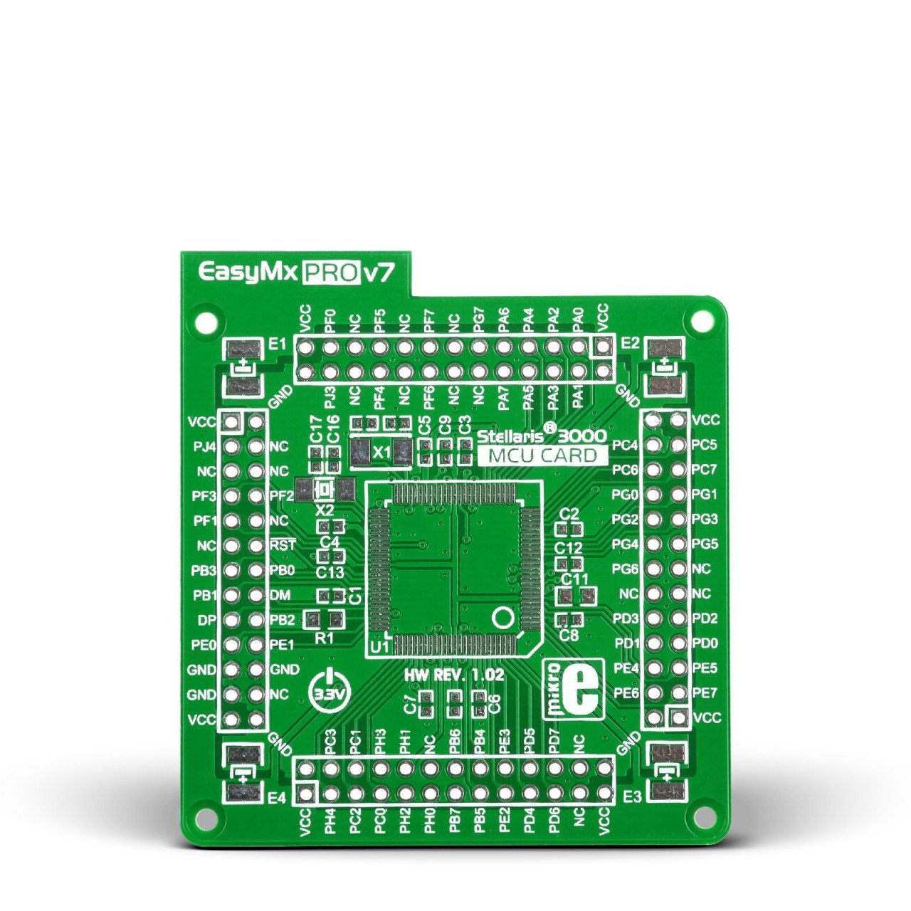 Boş MCU card for 100-pin TQFP Stellaris 3000 serisi MCU Card 1 MIKROE-1041