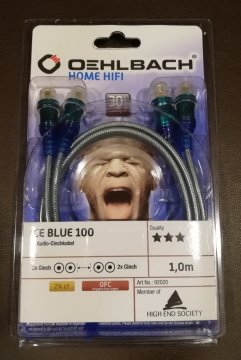 Oehlbach Ice Blue NF Audio RCA Cable (1 METRE)