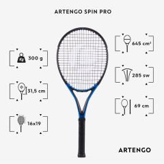 Artengo Tenis Raketi - Siyah/Mavi - 300 gr. - TR930 Spin Pro