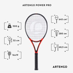 Artengo Tenis Raketi -  TR990 Power Pro - 300 gr. - Kırmızı/Siyah