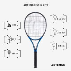 Artengo Tenis Raketi - Siyah/Mavi - 270 gr. - TR930 Spin Lite