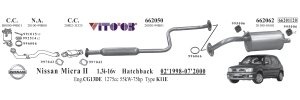 NİSSAN MİCRA  ARKA EGZOZ  1.0 - 1.2 - 1.4 (1995 -02)