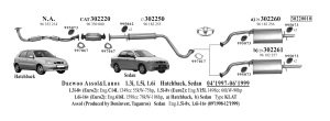 DAEWOO LANOS ORTA EGZOZ 1,3-1,5-1,6İ 16V (1997 - 04)