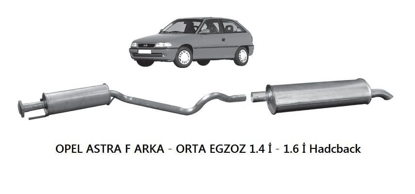 OPEL ASTRA F ARKA - ORTA  EGZOZ 1.4 İ - 1.6 İ (1991 - 98) Hadcback