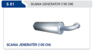 Scania jeneratör egzoz susturucu 100 CM