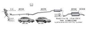 HONDA CİVİC ARKA - ORTA EGZOZ 1.4 - 1.6i 16V Sedan (2001 - 06)