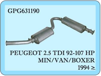 Peugeot Boxer  Arka+Orta Egzoz  1.9/2.5 TDI 1994>