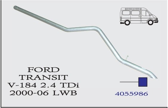 FORD TRANSİT ARKA  EGZOZ BORUSU  V184 2.4 TDCi .Uzun Şaşe