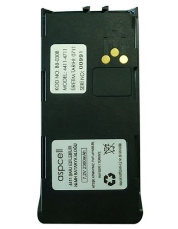 Aspcell Aselsan 4411 ve Aselsan 4711 2300 mAh Ni-Mh Telsiz Bataryası