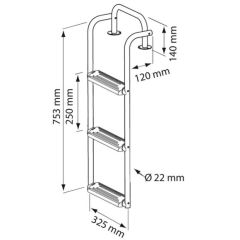 Katlanır Krom Tekne Merdiveni 753 mm