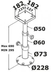 Teleskopik Masa Ayağı 29/69 cm Ayarlanabilir