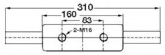 Tekne Koç boynuzu 310 mm, Krom,  Model Nordik.