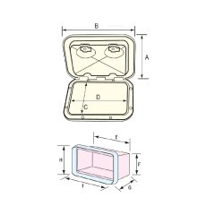 Utility Saklama Hatchi, Kapaklı, 104x235x165mm, Beyaz