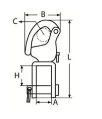 Thunder Marine, Mandar kilidi, Snap Shackle, 87mm, Krom